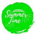 Summer Time label. Font with Brush. Summer and Beach Royalty Free Stock Photo