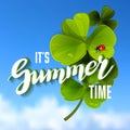 It is Summer Time Lettering Background Royalty Free Stock Photo