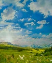 Summer time mountain nature panoramic landscape Royalty Free Stock Photo