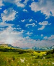 Summer time mountain nature panoramic landscape Royalty Free Stock Photo
