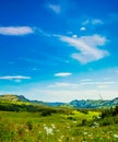 Summer time mountain nature panoramic landscape Royalty Free Stock Photo