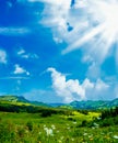 Summer time mountain nature panoramic landscape Royalty Free Stock Photo