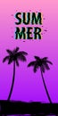 Summer time palm tree banner poster