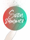 Summer time phrase typographical poster. Vector illustration. Royalty Free Stock Photo