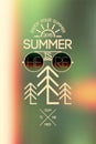 Summer time poster. Vector typographical design with blurry background. Eps 10. Royalty Free Stock Photo