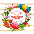 Summer time poster wallpaper for fun party invitation banner template Royalty Free Stock Photo