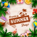 Summer time poster wallpaper for fun party invitation banner template Royalty Free Stock Photo