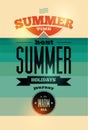 Summer time retro poster. Vector typographical design. Eps 10. Royalty Free Stock Photo