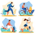 Summer Time Sport Activities Set Sports Exercises