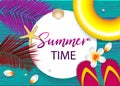 Summer time tropical sale banner background
