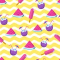 Summer time vacation seamless pattern