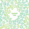 Summer time vector illustrations with icons Royalty Free Stock Photo