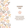 Summer time vector illustrations with icons Royalty Free Stock Photo