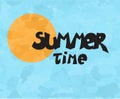 Summer time vector sun illustraction Royalty Free Stock Photo