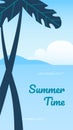 Summer Time Vertical Banner, Beach Background Royalty Free Stock Photo