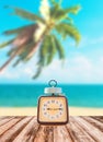 Summer Time, Vintage clock put on wooden