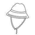 Summer tourist sun hat in doodle style