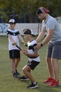 Summer training for young hockey players. Filmed in the summer of 2020 in a hockey rink in a new district of the city of Chelyabin
