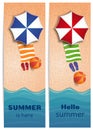 Summer travel banners set with sea or ocean Royalty Free Stock Photo