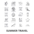 Summer travel related icons