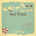 Summer Travel Card in retro Style