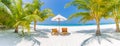 Summer travel destination background panorama. Tropical beach scene Royalty Free Stock Photo
