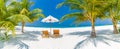 Summer travel destination background panorama. Tropical beach scene Royalty Free Stock Photo