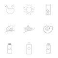 summer, travel, holiday and beach icons set Royalty Free Stock Photo