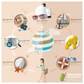 Summer And Travel Holiday Vacation Flat Icon Set Infographic