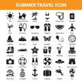 Summer travel icon set Royalty Free Stock Photo