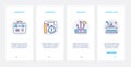 Summer travel objects for cruise traveler UI, UX onboarding mobile app page screen set