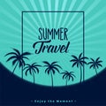 Summer travel poster design with palm trees Royalty Free Stock Photo