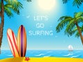 Summer Travel Poster Surfboards Background