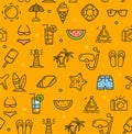 Summer Travel Recreation Holiday Pattern Background. Vector