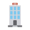 Summer travel and vacation hotel accommodation in flat style isolated icon