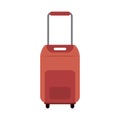 Summer travel and vacation suitcase with handle in flat style isolated icon Royalty Free Stock Photo