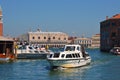 Summer trip to the sea with a floating Venetian water taxi