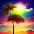 Summer tropical background. AI Generative