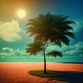 Summer tropical background. AI Generative