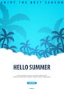 Summer Tropical background with palms. Summer placard poster flyer invitation card. Summer time. Vector Illustration. Royalty Free Stock Photo