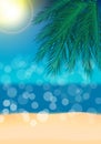 Summer tropical backgrounds set with palms, sky and sunset. Summer placard poster flyer invitation card. Summertime. Royalty Free Stock Photo