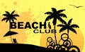 Summer tropical beach club background postal card illustration Royalty Free Stock Photo
