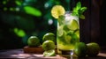 Summer Tropical Cocktail drink, enjoy mojito Paradise. Generative AI Royalty Free Stock Photo