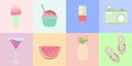 Summer and tropical item with pastel color