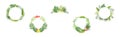 Summer Tropical Leaf and Foliage Frame Vector Set Royalty Free Stock Photo