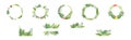 Summer Tropical Leaf and Foliage Frame Vector Set Royalty Free Stock Photo