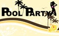 Summer pool party Tropical spring break background postal card illustration Royalty Free Stock Photo
