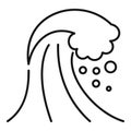 Summer tsunami icon, outline style
