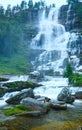 Summer Tvindefossen waterfalls (Norway)