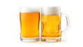 Summer two beer on a white background Royalty Free Stock Photo